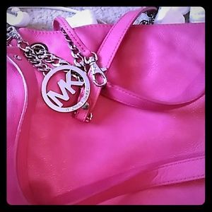 Pink Michael kors bag both long and small straps ❤